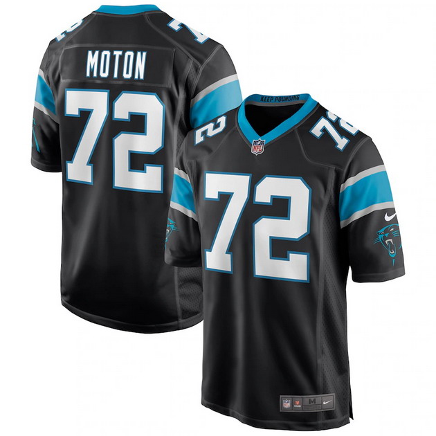 mens nike taylor moton black carolina panthers game jersey